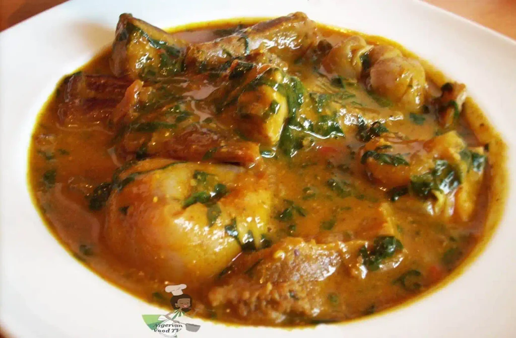 Bowl of ogbono soup