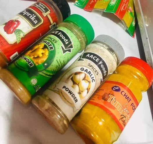 Nigerian Spices in containers